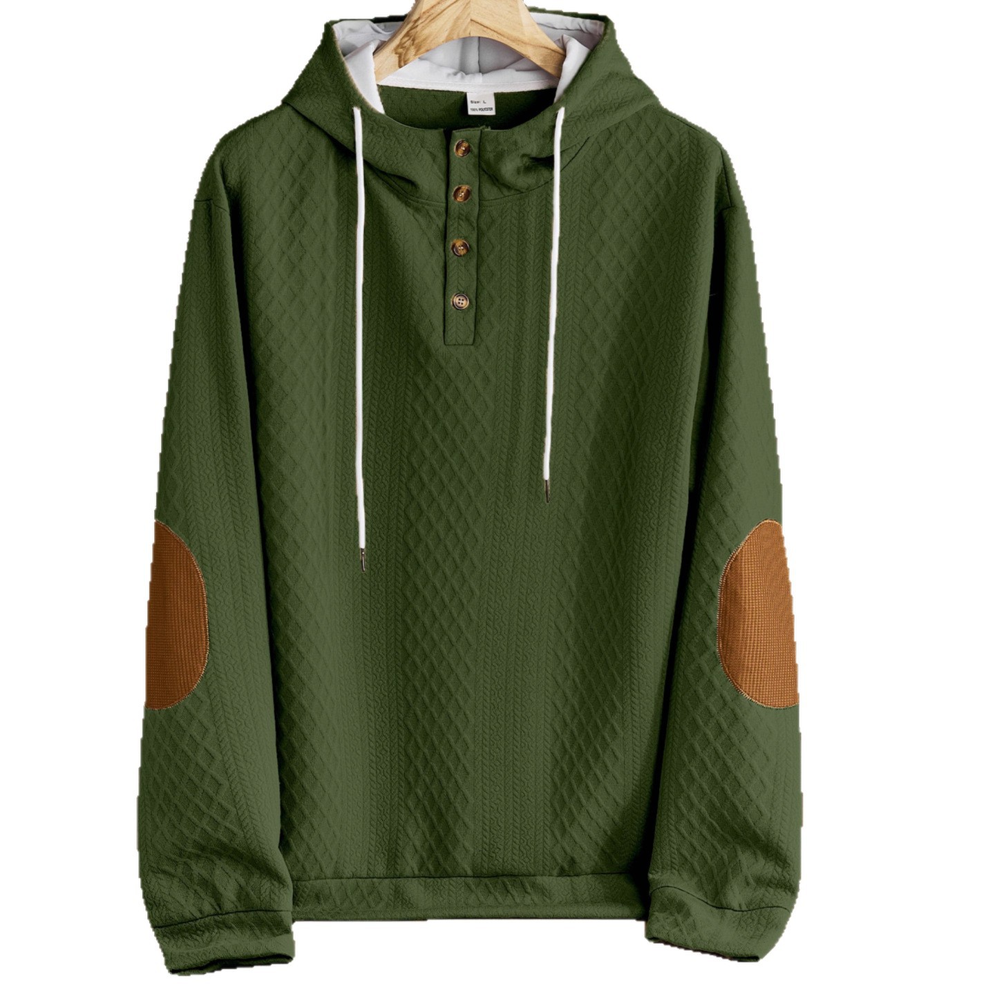 Pull-over décontracté pour homme, style transfrontalier européen-américain, jacquard, couleur unie, à capuche, brodé, style sport, épais_voghion.com