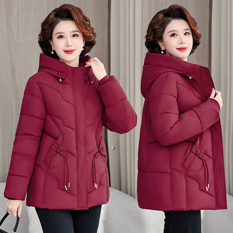 2024 nueva ropa de algodón de madres, ropa de algodón de gran tamaño suelta, abrigo de invierno, chaqueta de algodón gruesa, moda