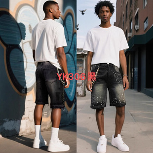Men's Denim Shorts High-Quality American Vintage Denim