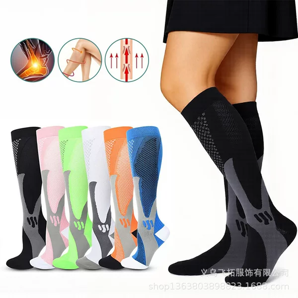 Compression socks, calf socks for men and women, running, fitness, sports, yoga socks, outdoor slimming sports, football elastic socks wholesale