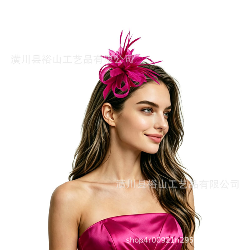 New feather headpiece, bridal party hair accessory, hairpin, brooch, Amazon bestseller for parties, horse racing festivals, and balls