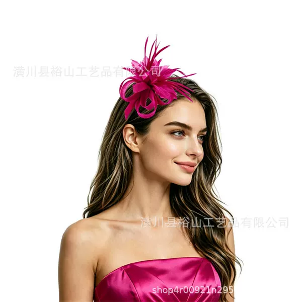 New feather headpiece, bridal party hair accessory, hairpin, brooch, Amazon bestseller for parties, horse racing festivals, and balls