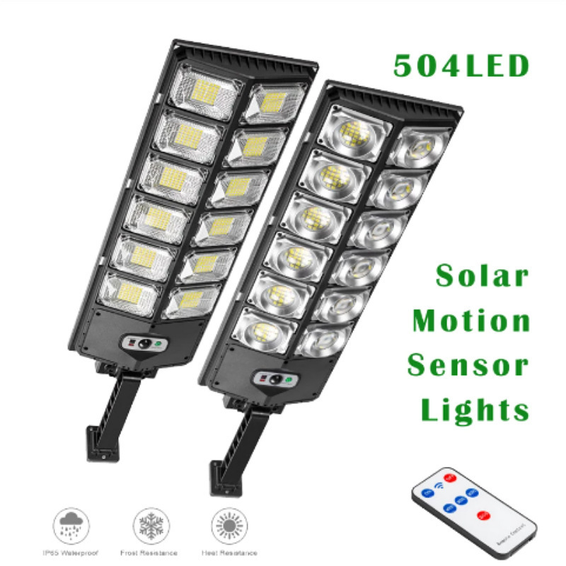energía solar transfronteriza de doble fila integrada lámpara de patio de control remoto iluminación al aire libre inducción del cuerpo humano luz intensa lámpara de calle