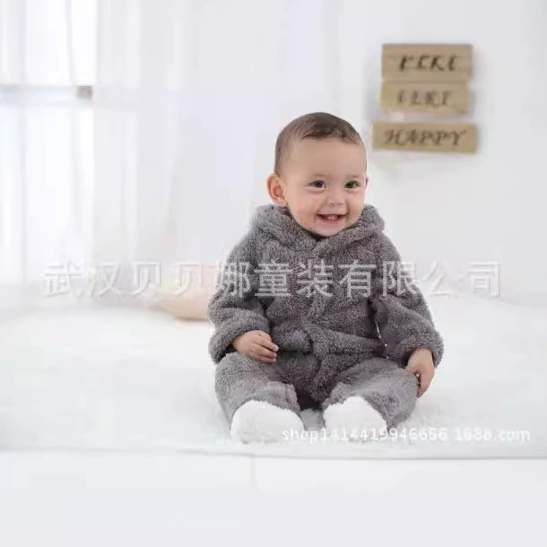 Roly-poly bodysuit (Berbernn Hayi) velvet animal onesie, Korean style, sizes 0–12M