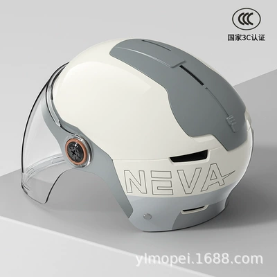 Motosiklet kaskı (dəbilqə) — safety helmet - cold-gray-neva-flower-transparent-long-mirror