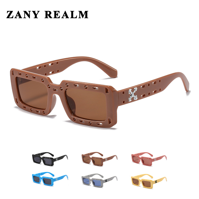 Nueva caja retro gafas de sol huecas transfronterizas ins cyberpunk gafas de sol de marca de moda suministro directo de fábrica