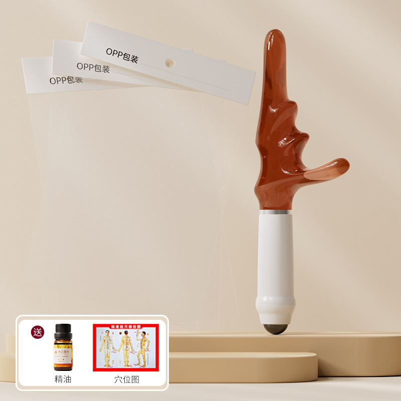 Dispositivo de apertura de punto de barra de acupuntura, meridiano magnético multifuncional, lápiz de extracción de tendones de mano, pedicura, herramienta de dragado de masaje de pájaro triangular