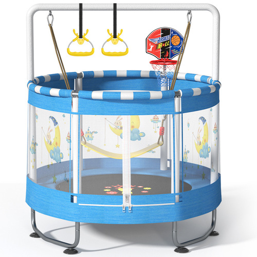 Children's trampoline home use indoor baby jumping bed for kids and adults universal fitness with safety net toy trampoline