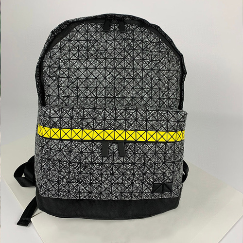 23 Original Factory New Geometric Diamond Grid Women's Bag Large Capacity Silicone Grid Dual Shoulder Bag Computer Backpack Student School Bag