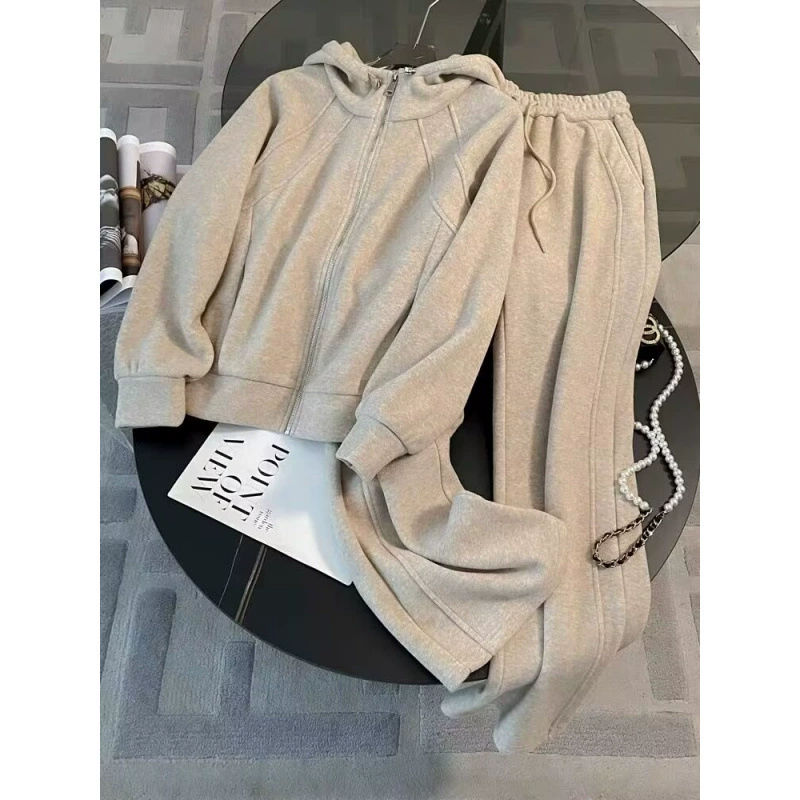 Европейский высококачественный свитер с капюшоном костюм женский модный ранняя осень