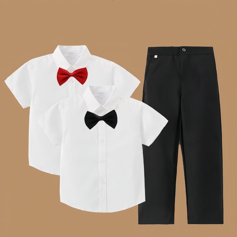 Children's Graduation British-Style White Shirt, School Student Boys' Short-Sleeve Shirt and Long Pants, Girls' Academy-Style Pleated Skirt Set Children's Graduation British-Style White Shirt, School Student Boys' Short-Sleeve Shirt and Long Pants, Girls' Academy-Style Pleated Skirt Set