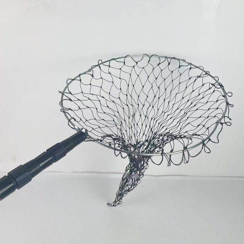 Dense mesh net head, fishing net pole, fishing supplies, retractable three-section net fishing gear, fishing supplies, net pole