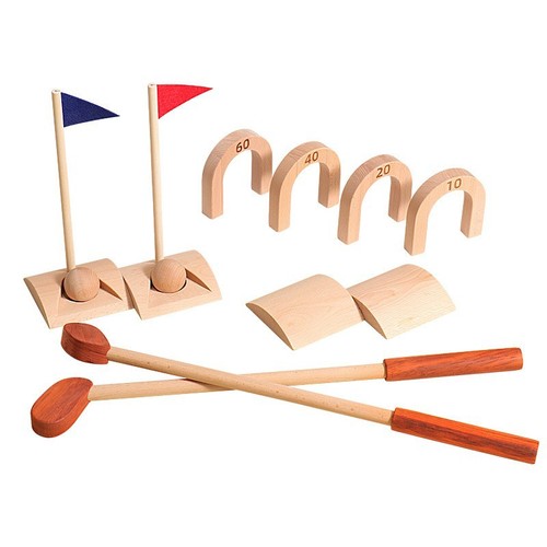Baby Wood Simulated Golf Ball Set Toy Door Ball Sports Indoor Exercise Parent-child Role-playing Game