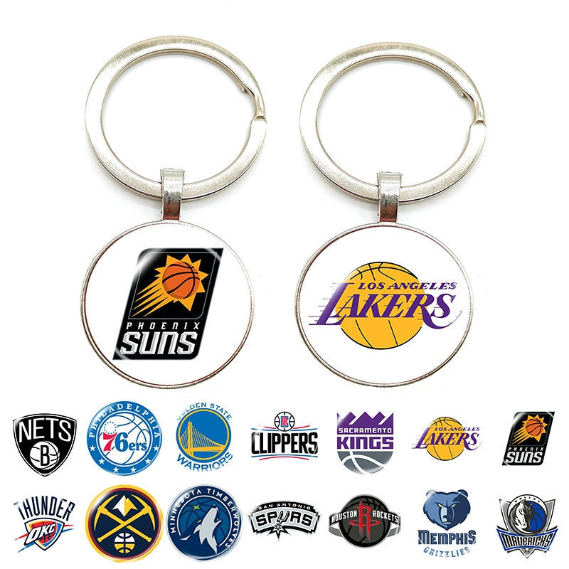 Nba Team Logo Lakers Warriors 76Ers Time Gem Alloy Keychain Bag Car Key Pendant Nba Team Logo Lakers Warriors 76Ers Time Gem Alloy Keychain Bag Car Key Pendant
