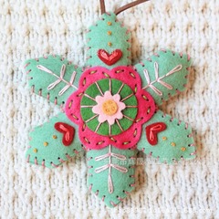 跨境Christmas Snowflake Felt Ornament Kit圣诞雪花毡装饰套件