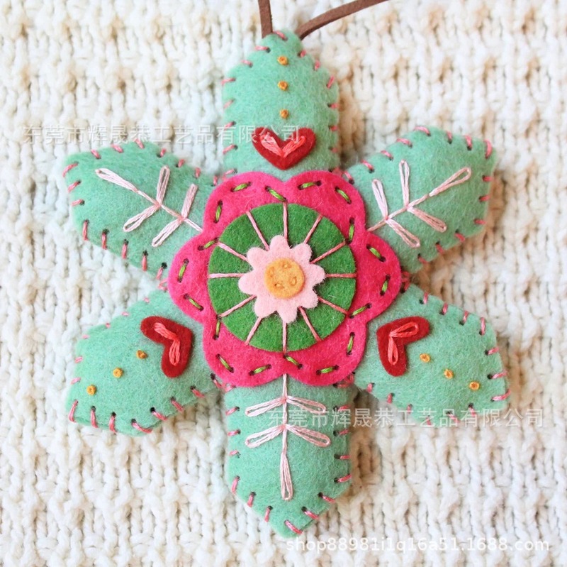 跨境Christmas Snowflake Felt Ornament Kit圣诞雪花毡装饰套件|undefined