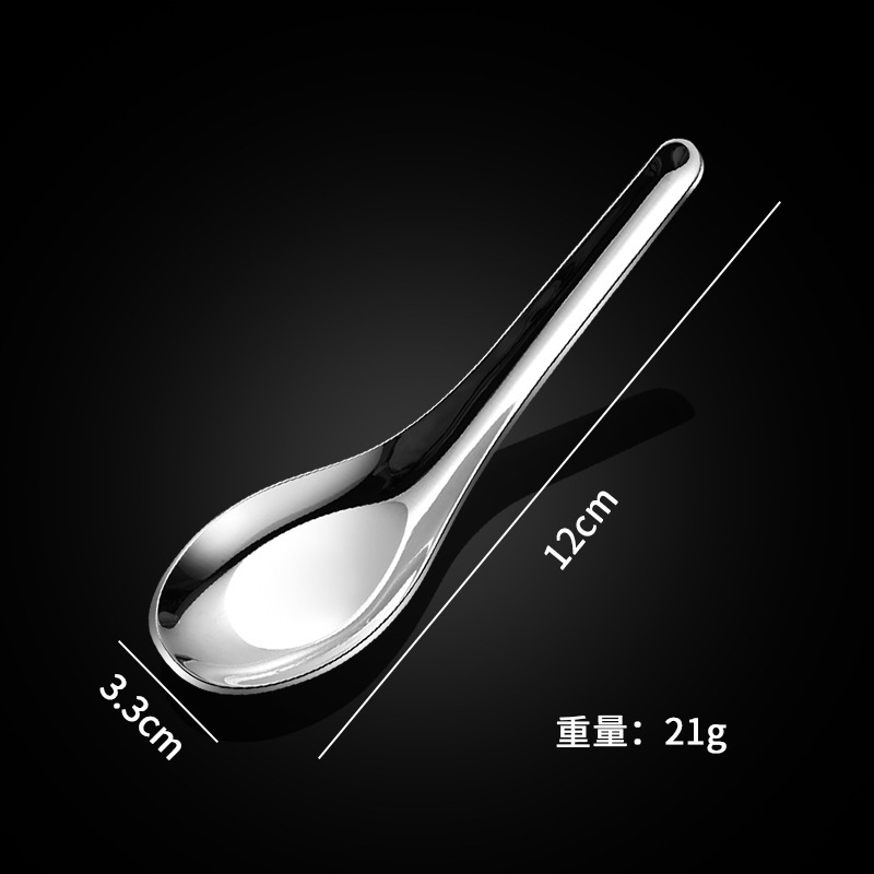 平底 304 ステンレス鋼スプーン家庭用スプーン飲料スプーン平底ショートハンドル子供用ライススプーン卸売|undefined
