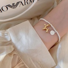 时尚可爱气球小狗手链女简约百搭ins风小众设计S925银圆珠手饰潮