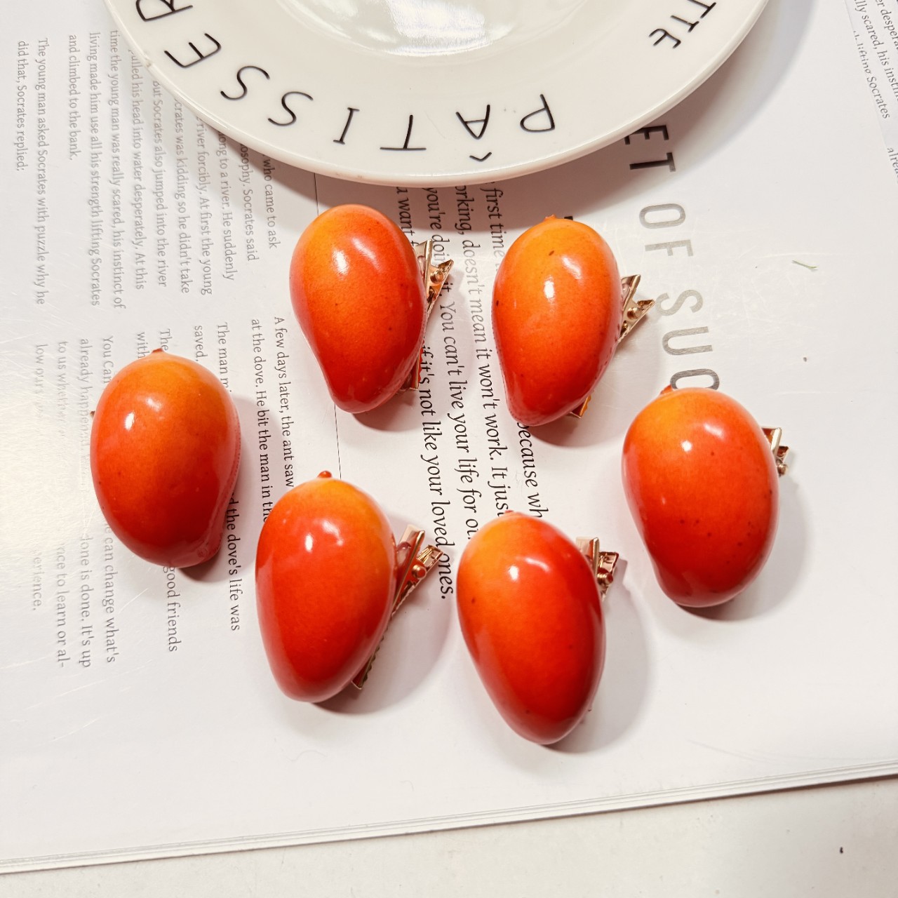 仿真水果芒果发夹创意搞怪个性鸭嘴夹发卡趣味侧边夹儿童发夹批发