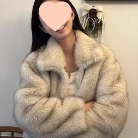2026秋冬新款狐狸毛年轻皮草外套女短款毛毛大衣翻领上衣