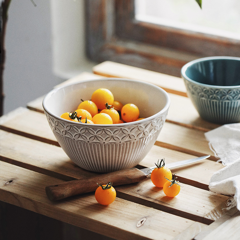 Cambio de horno de estilo japonés Snow Plum ramen tazón fideos instantáneos fideos mixtos comer tazón ensalada de frutas tazón de sopa hogar creativo vajilla de hotel