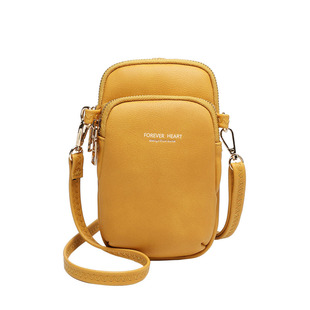 Factory direct 2020 new PU ladies mobile phone bag Korean solid color shoulder bag fashion simple messenger bag