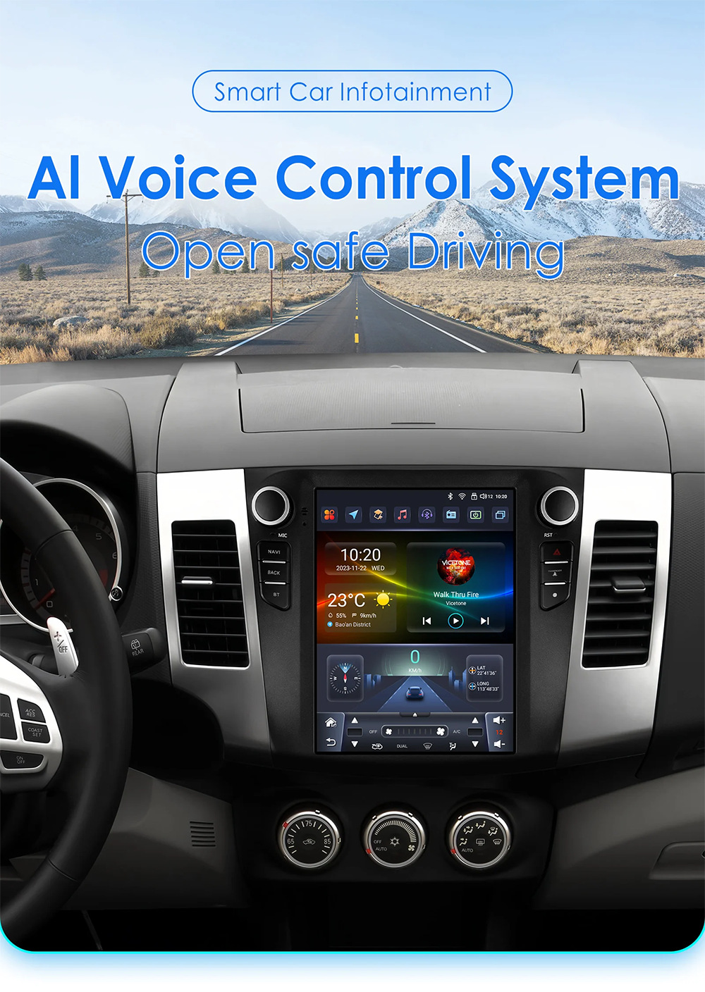 Suitable for 9.7inch Vertical Screen Mitsubishi Outlander 08-11 Central Control Large Screen Android Gps Car Navigation