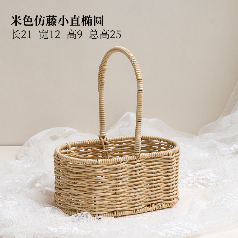 Cesta de flores con asa de encaje, cesta de bambú tejida para floristas, embalaje DIY, pequeña cesta de bambú para ramos y flores secas.