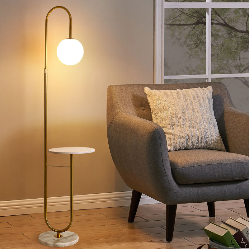 Nordic floor lamp modern minimalist bedroom bedside table storage living room coffee table sofa glass table lamp