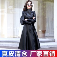 皮衣女中长款韩版修身洋气修身大码皮风衣外套秋装新款潮