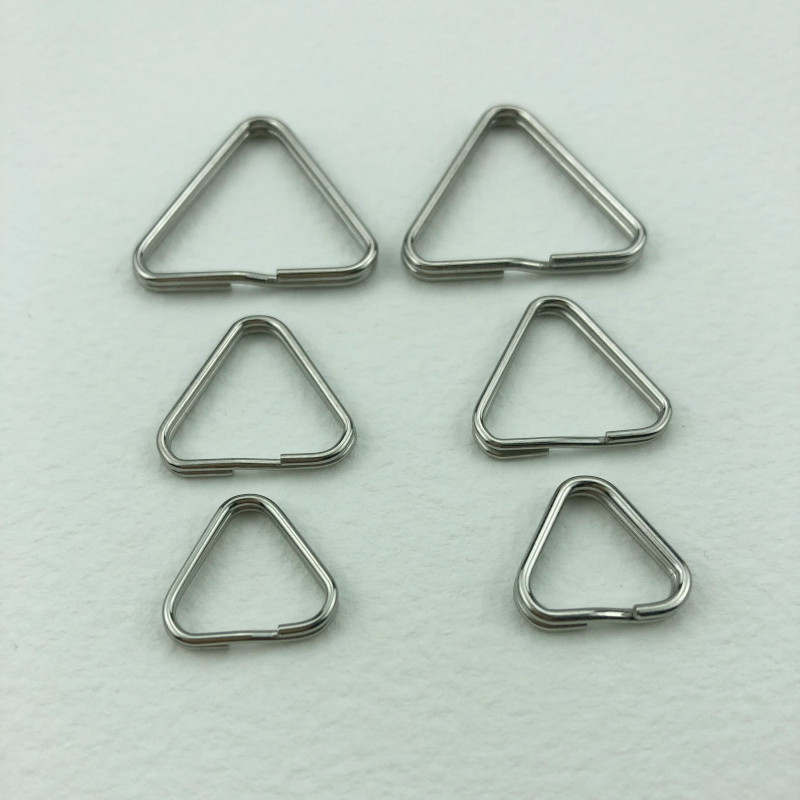 Stainless Steel Triangle Buckle D Buckle Triangle Key Chain Double-layer Triangle Ring Key Ring Open Ring Connecting Buckle Iron Ring