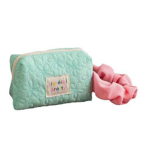 Fresh candy color cosmetic bag large capacity portable floral cosmetics storage bag lipstick storage bag wallet