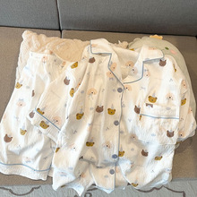 外贸2025年新款云朵棉睡衣女夏季短袖甜美可爱学生居家服舒适套装