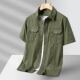 Men's Casual Loose Short-sleeved Shirt New plus size Solid Color Young and Middle-aged Shirt Summer Workwear Pocket