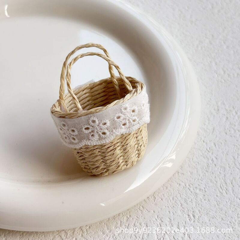 Mini Rattan Basket Kitty Cute Hand-Held Basket Bjd6 Small Doll Decorative Basket Wholesale Mini Rattan Basket Kitty Cute Hand-Held Basket Bjd6 Small Doll Decorative Basket Wholesale