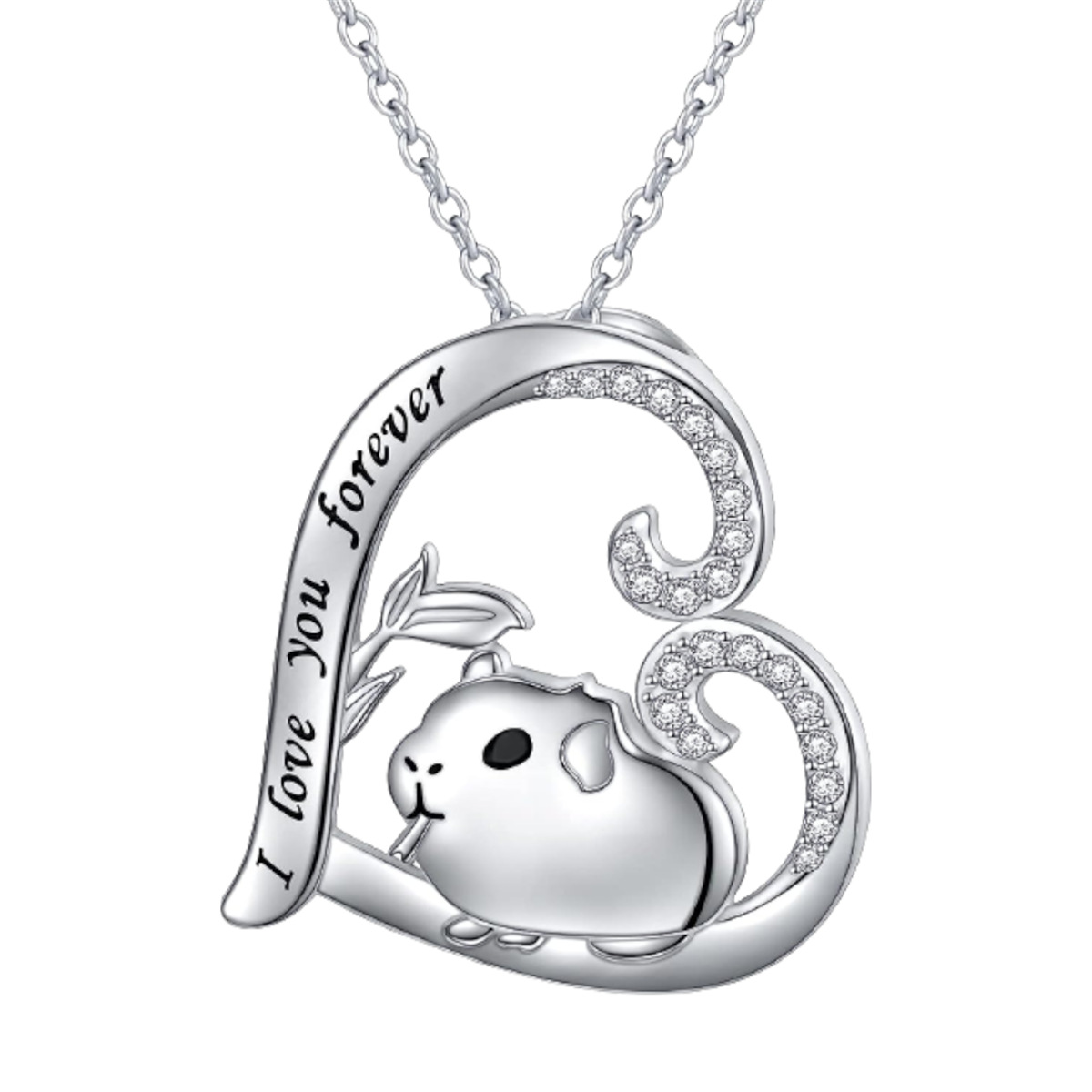 Heißer Verkauf Einfache Und Niedliche Herz-förmigen Diamant Intarsien Hamster Anhänger Halskette, Modische frauen Schmuck_voghion.com