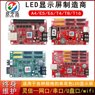 Lingxin Led Control Card Ls-A4T4T8T16E5E6 Full-Color Network Port USB Flash Drive Serial Port Card Display Board Multi-Mode