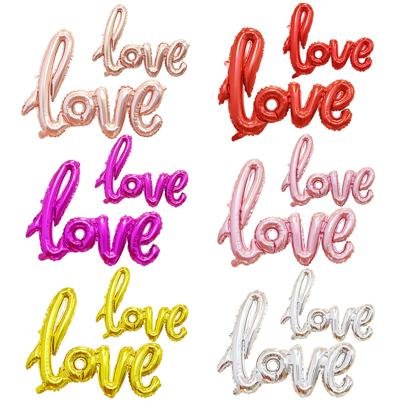 Love Aluminized Balloon Set for Wedding and Party Decorations, Wholesale Love Aluminized Balloon Letters