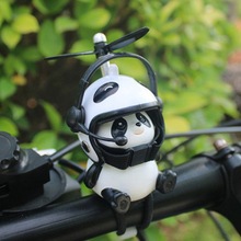 熊猫摆件可爱小熊猫电动车装饰品创意汽车中控台风车旋转生日礼物