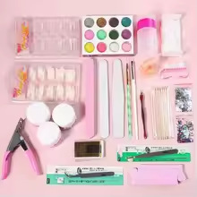 Professional nail art tool kit for nail technicians, including finger separators, and a beginner's nail art set