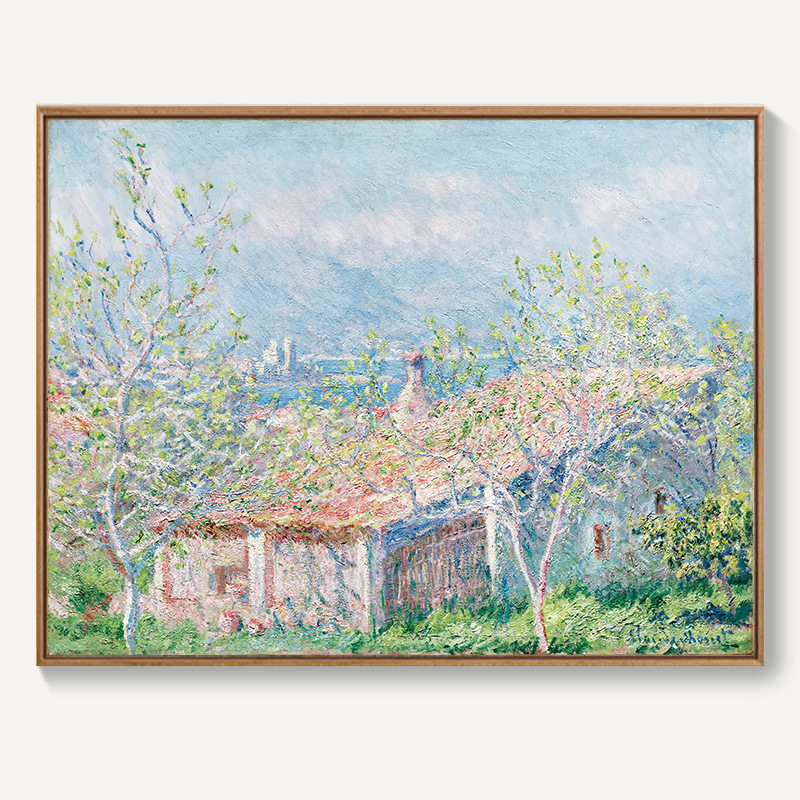 モネ日の出イメージ装飾画北欧客間レストラン掛け画抽象風景油絵寝室壁壁画麦畑|undefined