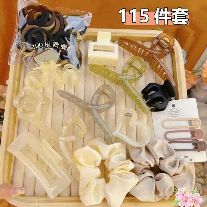 【112点セット】髪飾りヘアクリップのひも髪の輪を結んだシンプルな気質のクリップ春セット|undefined