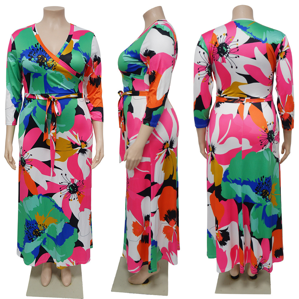 ChicShe N7974 Cross-Border Hot Sale New European And American Fashion Pocket Tie Waist Sexy Dress_voghion.com