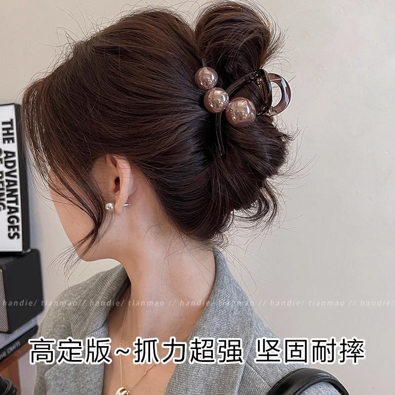 精致轻奢中号蝴蝶结发夹女韩系复古鲨鱼夹子简约爱心花朵抓夹批发|undefined