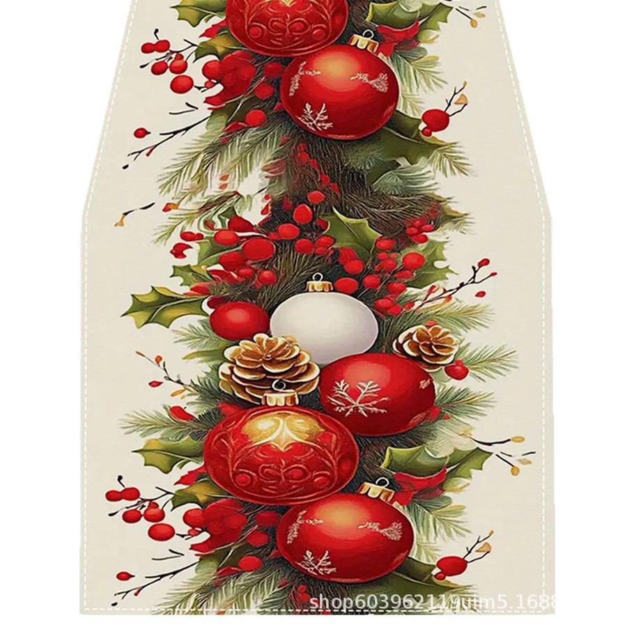 Amazon transfronterizo nueva bandera de la mesa de Navidad fábrica directa invierno muñeco de nieve Santa estampado almohadilla de mesa