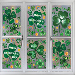 亚马逊圣帕特里克节窗贴St. Patrick's Day橱窗玻璃爱尔兰节墙贴