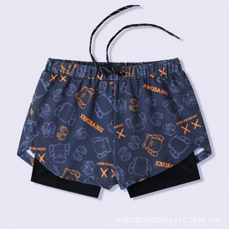 Children's Swimming Trunks for Boys and Girls, Professional Double-Layer Swimwear for Older Children, Anti-Embarrassment, Quick-Drying, Breathable Boys' Boxer Shorts