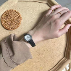 Academic-style retro square watch for women, fashionable niche luxury high-end leather strap waterproof student square watch for women