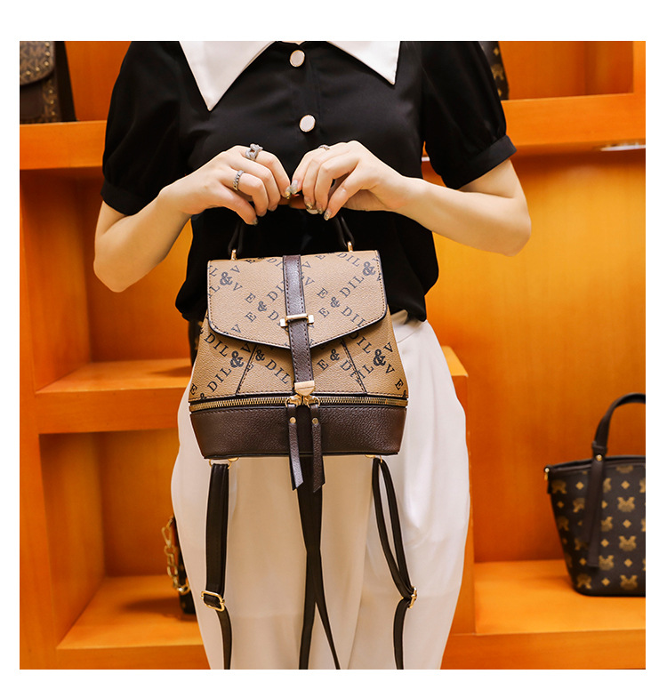 Yeni Omuz Çantası Kadın Moda Baskı Desenli Çok Yönlü Kız Öğrenci Japon Kore Okul Çantası Büyük Kapasiteli Küçük Sırt Çantası_voghion.com