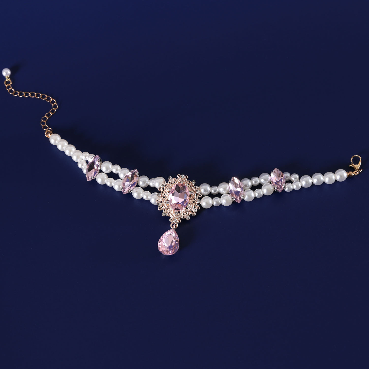 Collar de perlas para mascotas colgantes de cristal gemas perros perros joyas para mascotas vestidos accesorios de fotografía